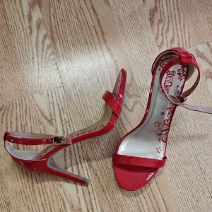 Brash Red Strappy Heels